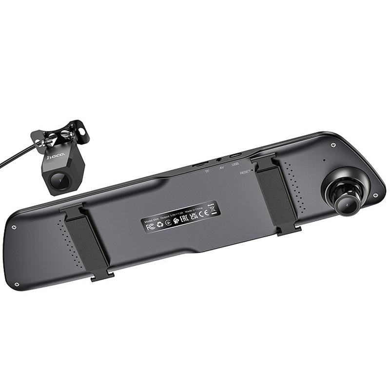 Автомобильный регистратор зеркало Hoco DV4 Dual-Channel Driving Recorder 1080p+720p 4.5 на картинке №3
