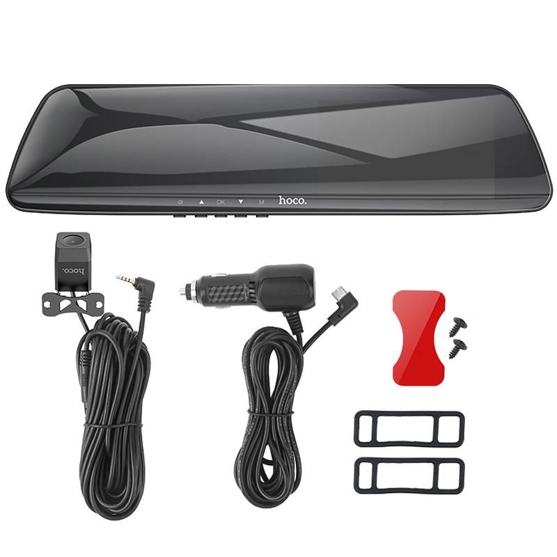 Автомобильный регистратор зеркало Hoco DV4 Dual-Channel Driving Recorder 1080p+720p 4.5 на картинке №5