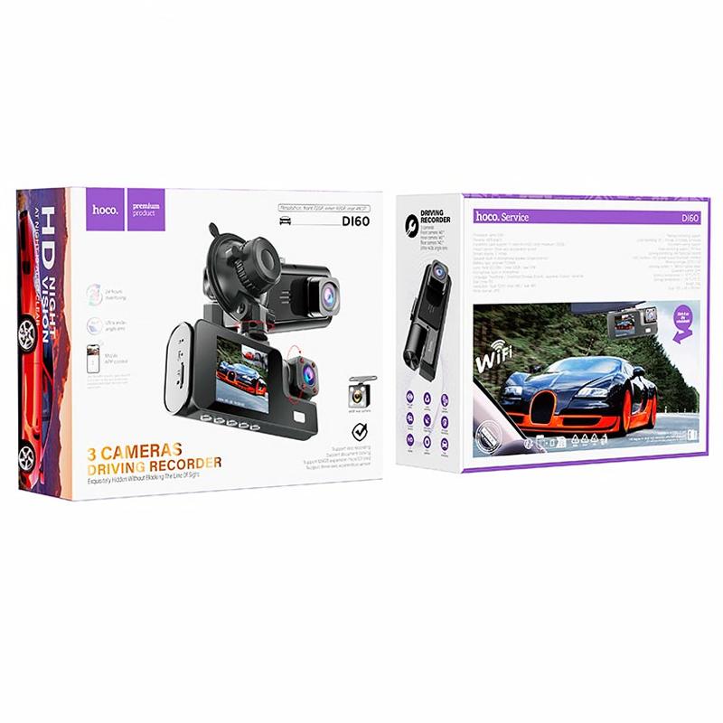 Відеореєстратор Hoco DI60 2-inch display with rear camera (1280+720P) на малюнкі №6