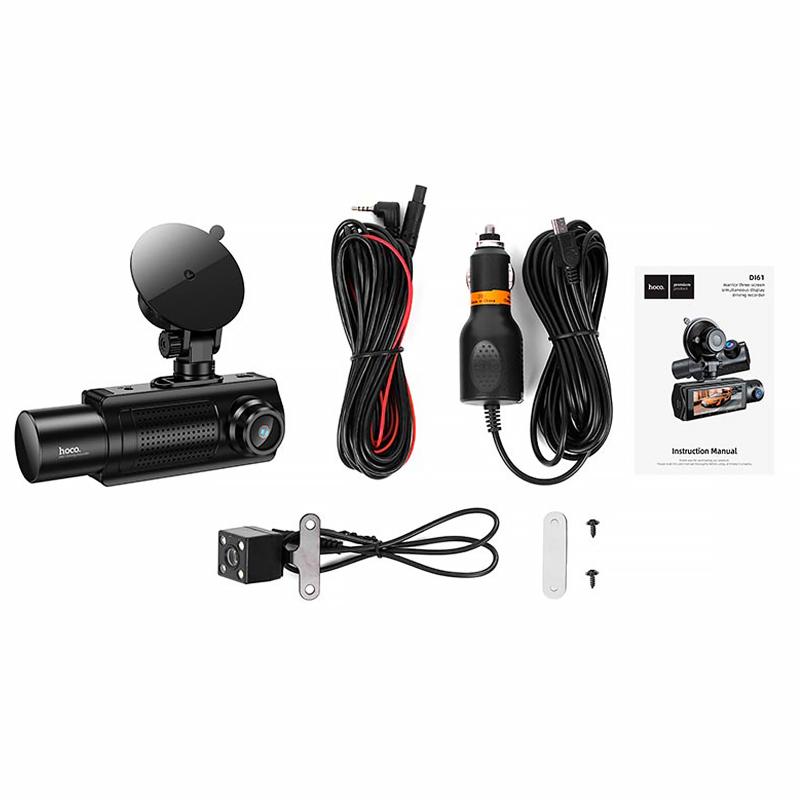 Відеореєстратор Hoco DI61 3.16-inch display with rear camera (1280+720P) на малюнкі №5