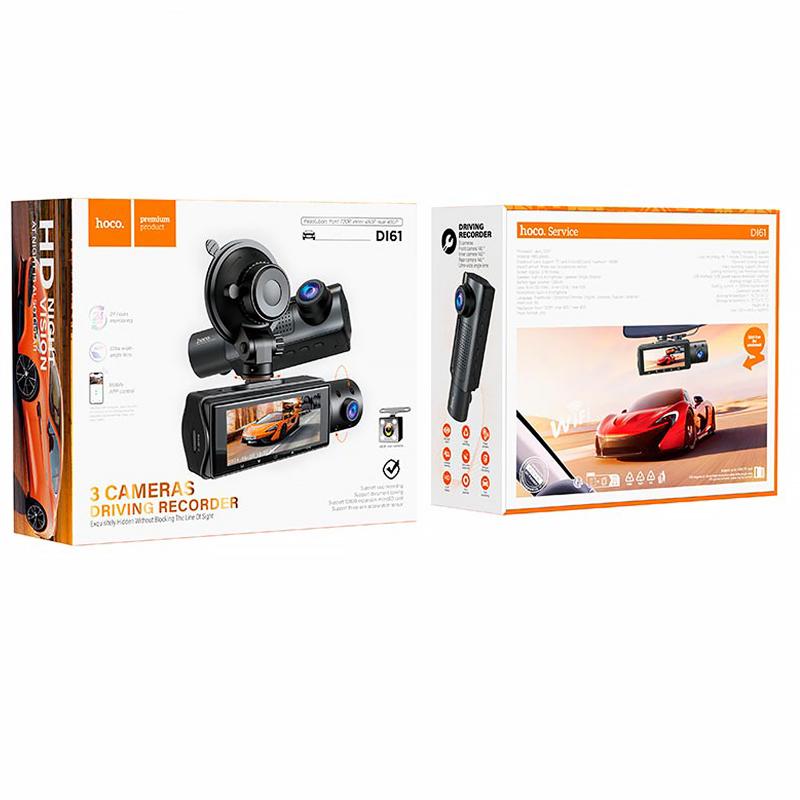 Відеореєстратор Hoco DI61 3.16-inch display with rear camera (1280+720P) на малюнкі №6