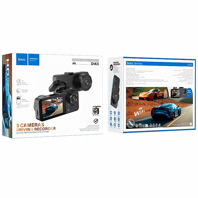 Відеореєстратор Hoco DI63 2-inch display with rear camera (480+480P) на малюнкі №6