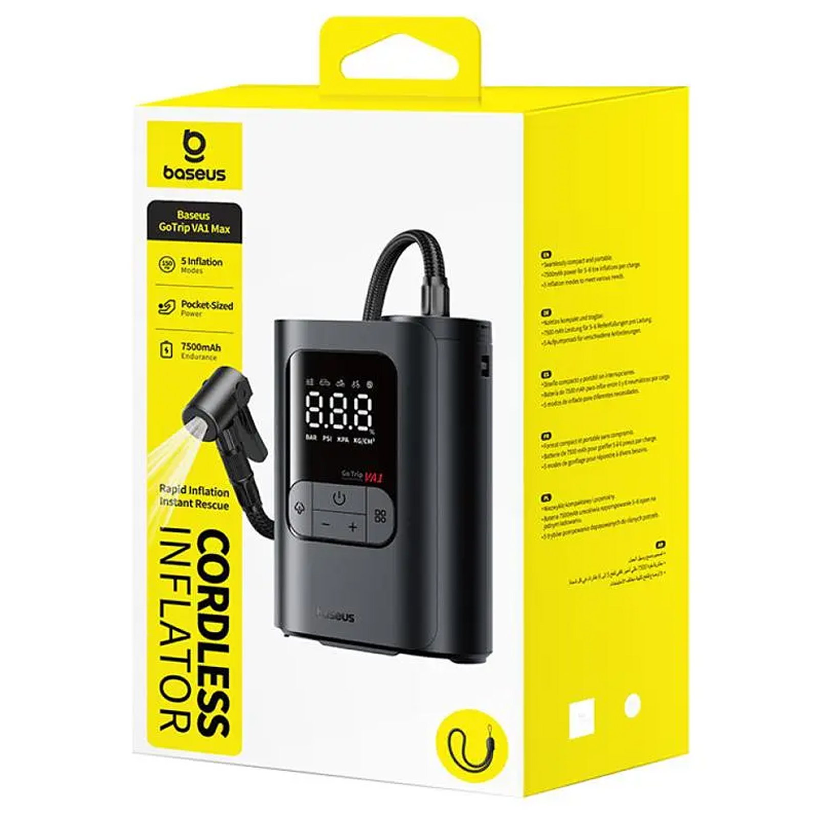 Автомобільний насос Baseus GoTrip VA1 Super Mini (C01196), Cosmic Black 1, купити оптом з доставкою