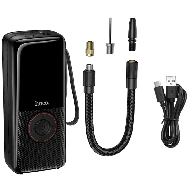Автомобильный насос Hoco ZP18 Enlighten smart air pump, Black 2, купить оптом с доставкой