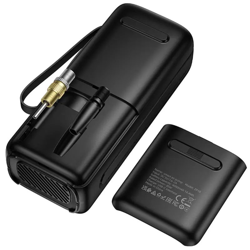 Автомобильный насос Hoco ZP18 Enlighten smart air pump, Black 3, купить оптом с доставкой