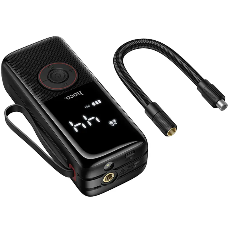 Автомобильный насос Hoco ZP18 Enlighten smart air pump, Black 4, купить оптом с доставкой