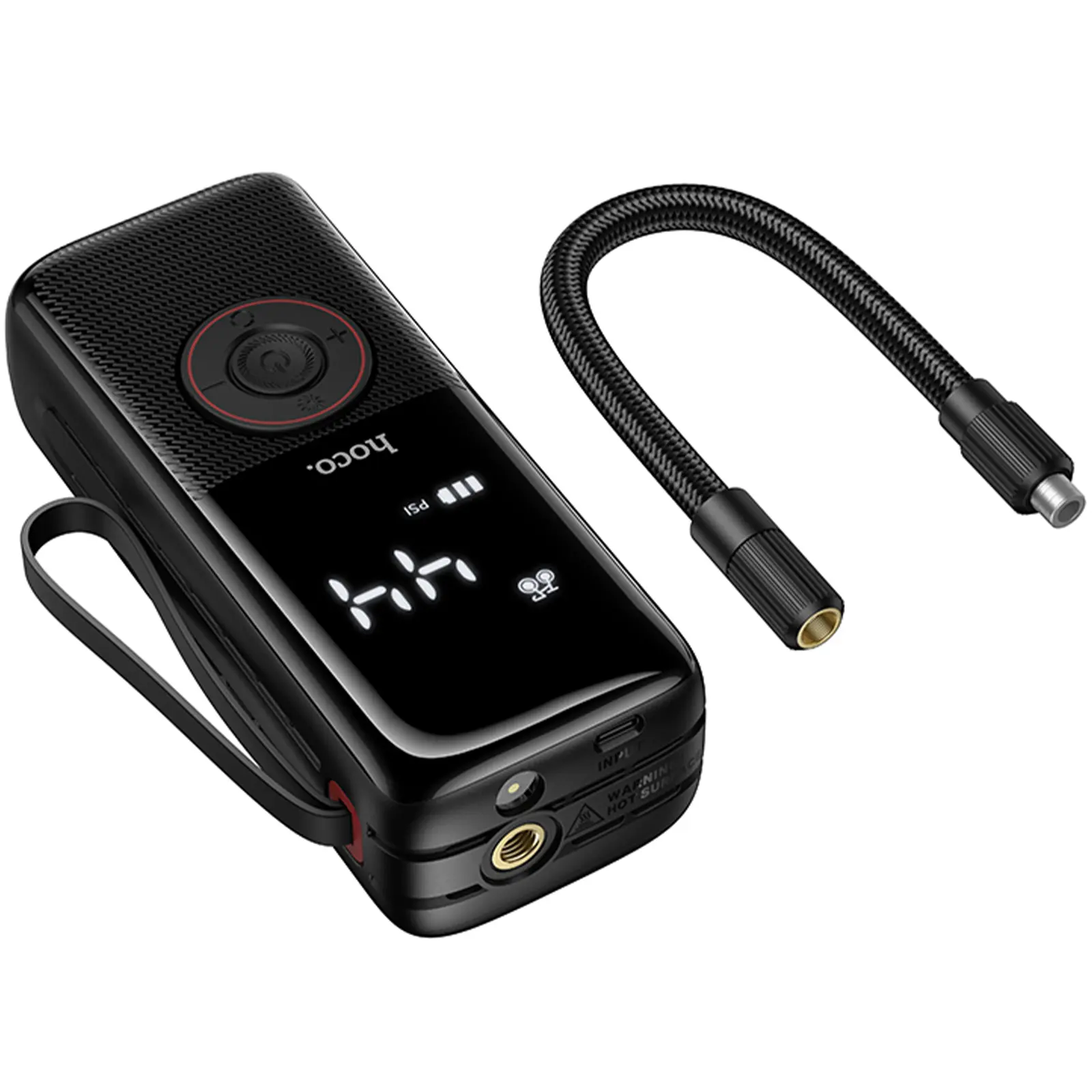 Автомобильный насос Hoco ZP18 Enlighten smart air pump, Black 4, купить оптом с доставкой