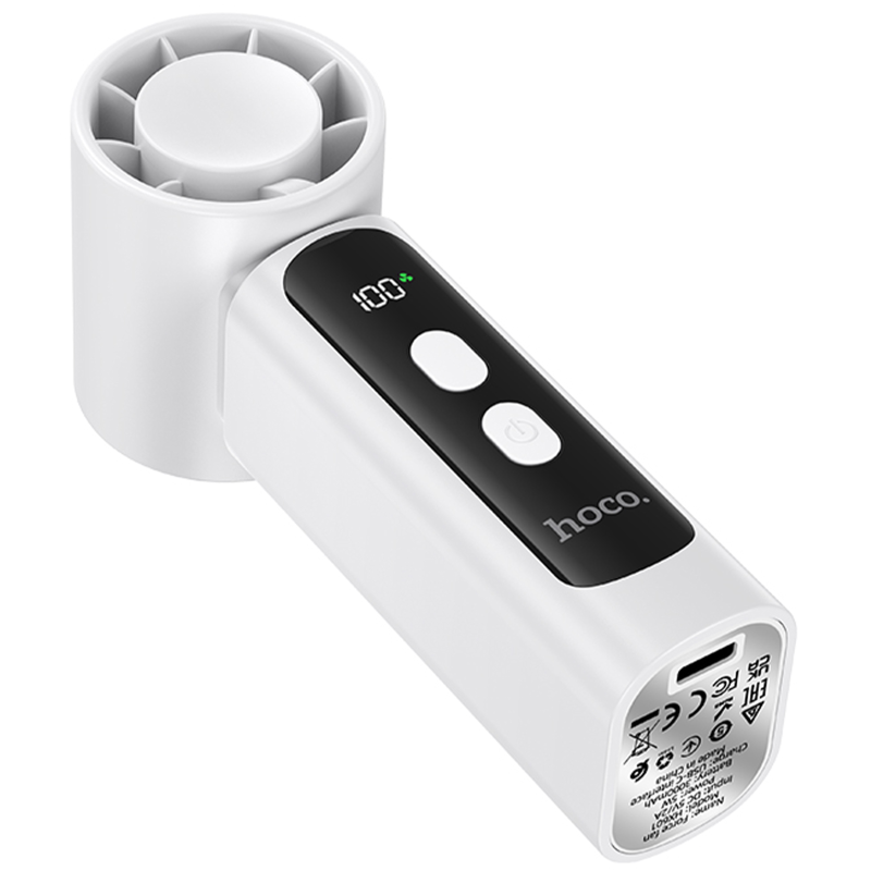 Портативный вентилятор Hoco HX601 handheld folding fan 3000 mAh, White 3, купить оптом с доставкой