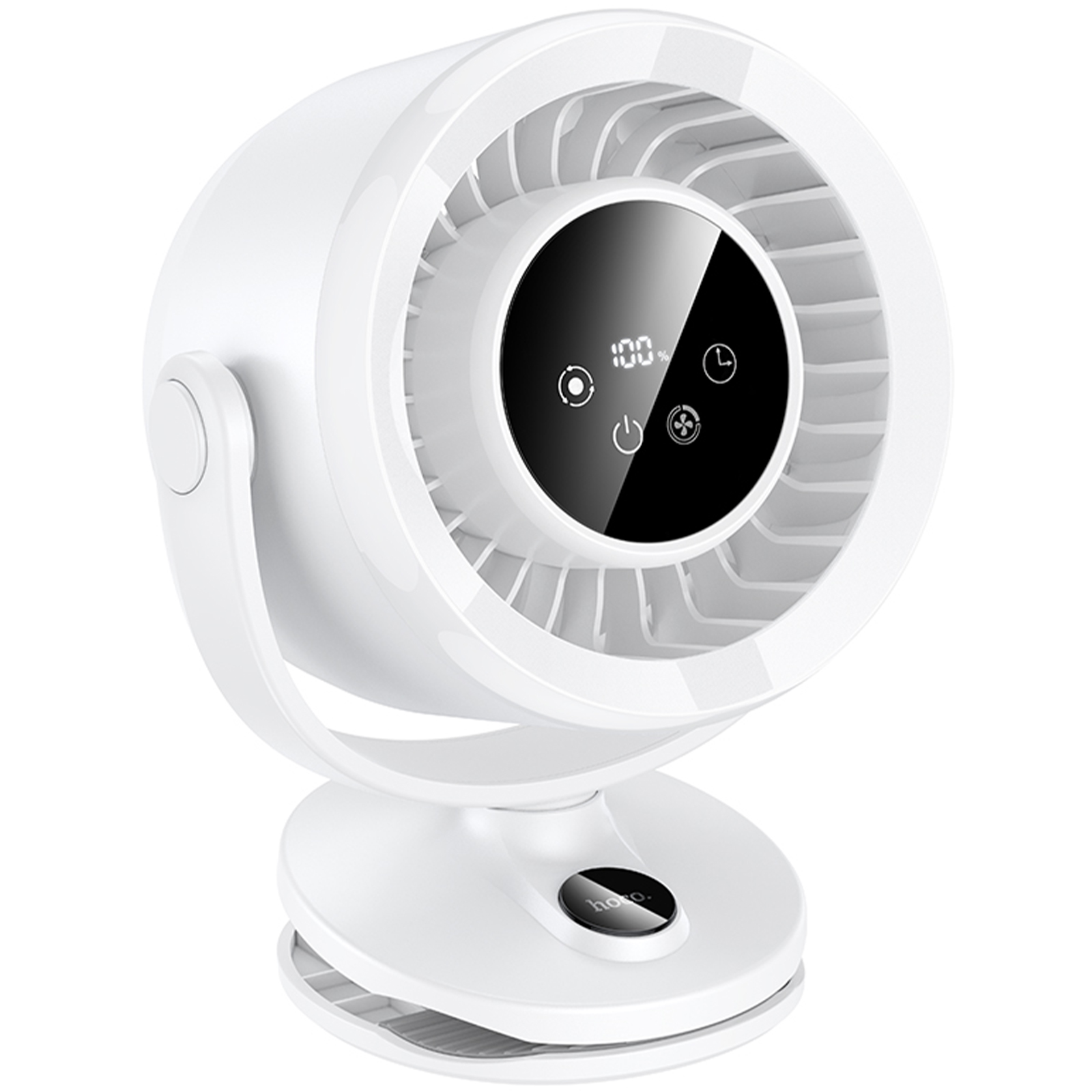 Портативный вентилятор Hoco HX608 handheld folding fan 3600 mAh, White, купить оптом с доставкой