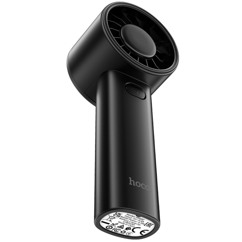 Портативный вентилятор Hoco HX600 handheld folding fan 1200 mAh, Black 3, купить оптом с доставкой