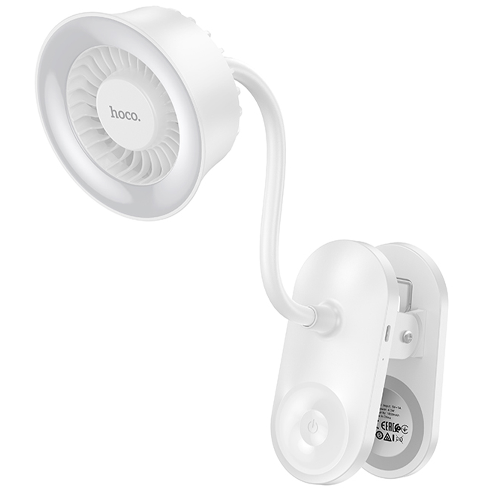 Портативный вентилятор Hoco HX610 handheld folding fan 1800 mAh, White 3, купить оптом с доставкой