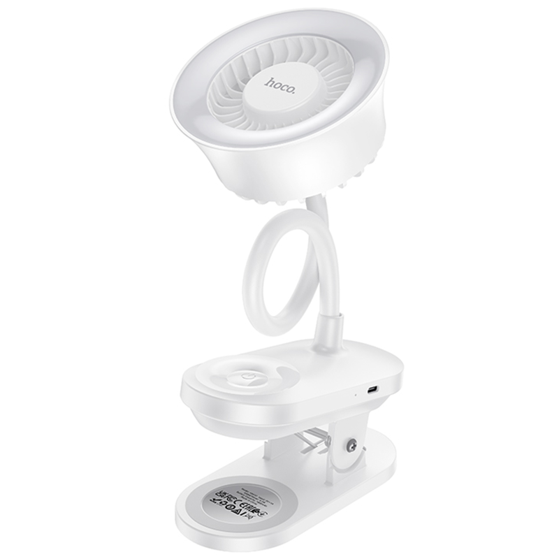 Портативный вентилятор Hoco HX610 handheld folding fan 1800 mAh, White 5, купить оптом с доставкой