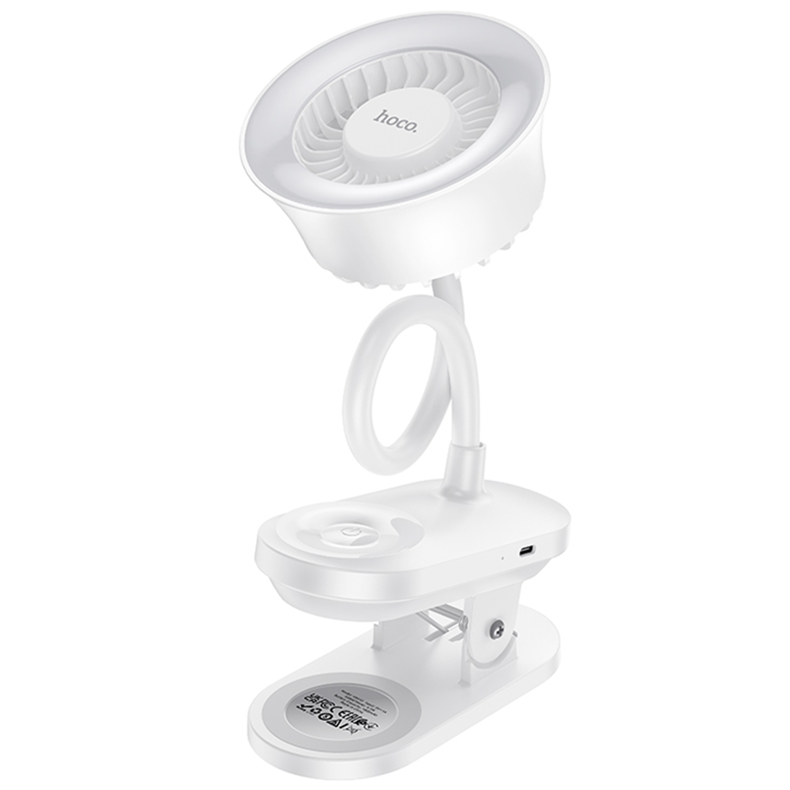 Портативный вентилятор Hoco HX610 handheld folding fan 1800 mAh, White 5, купить оптом с доставкой