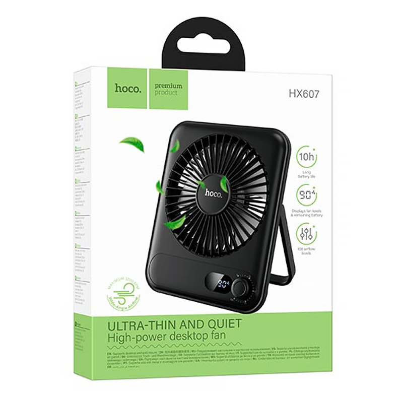 Портативный вентилятор Hoco HX607 handheld folding fan 2000 mAh на картинке №4