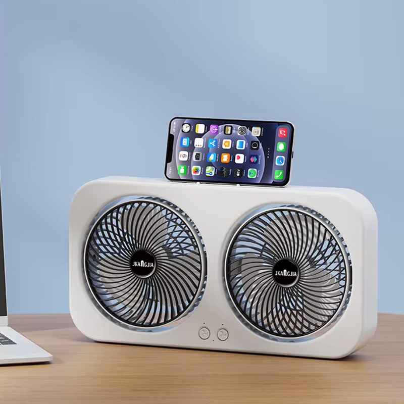 Настольный вентилятор F105 Dual-Fan Design 1800mAh, Black 1, купить оптом с доставкой