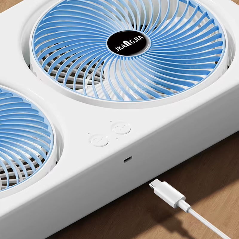 Настольный вентилятор F105 Dual-Fan Design 1800mAh, Blue 4, купить оптом с доставкой