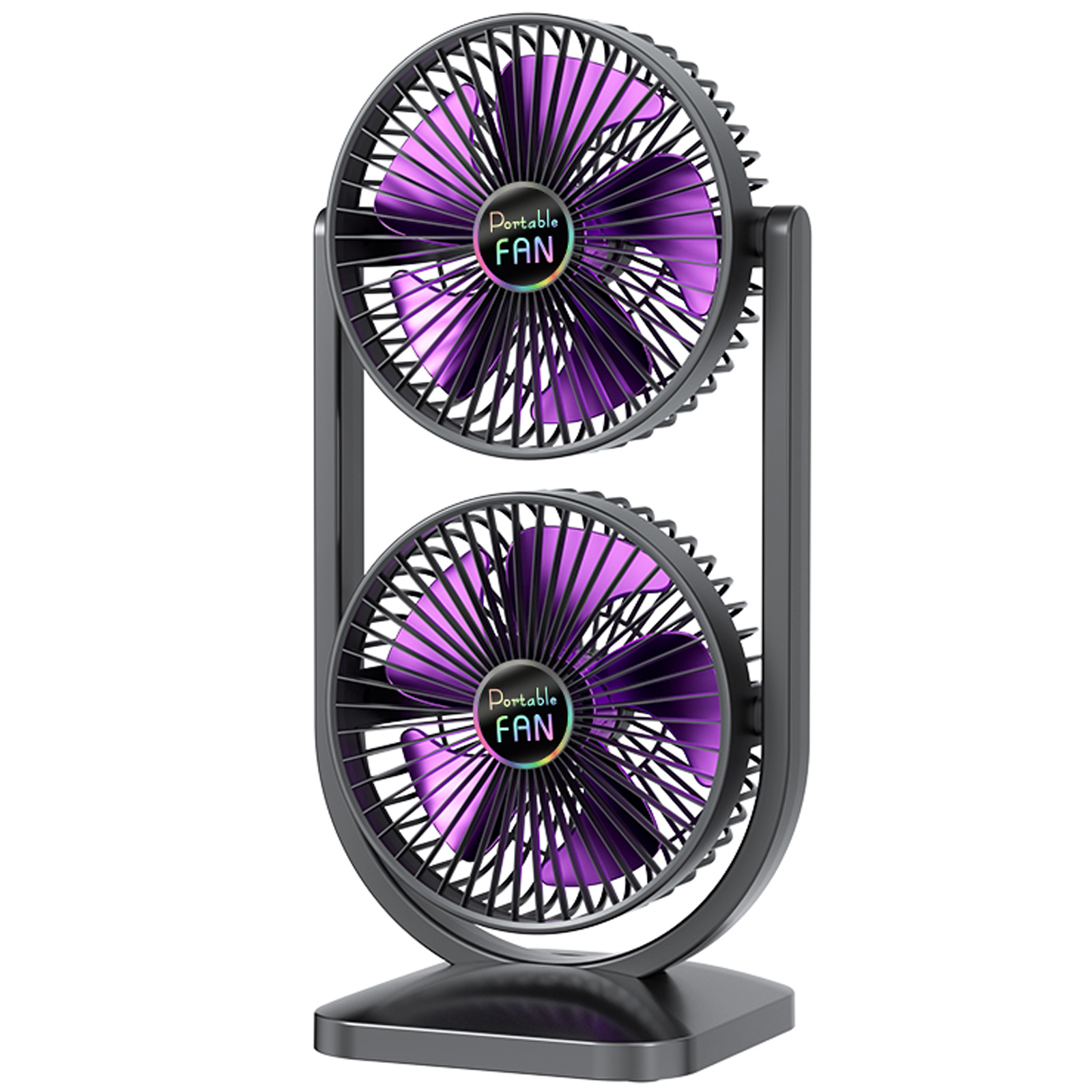 Настольный вентилятор S30 Dual-Fan 3000mAh, Black, купить оптом с доставкой