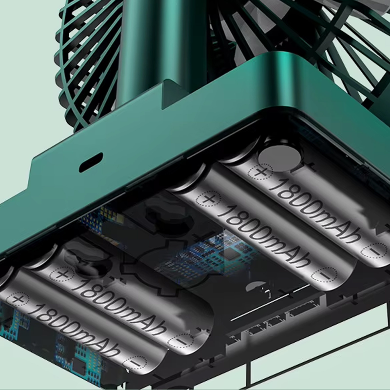 Настільний вентилятор DF11-B with clock 7200 mAh, Green 2, купити оптом з доставкою