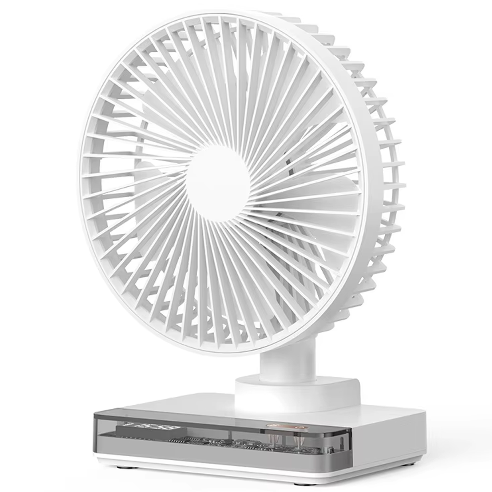 Настільний вентилятор DF11-B with clock 7200 mAh, White, купити оптом з доставкою