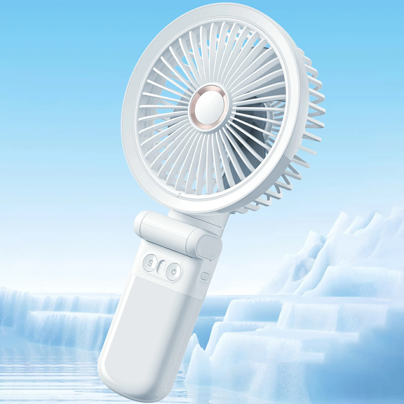 Портативный вентилятор GF12 с зажимом+LED 5400mAh, White 5, купить оптом с доставкой