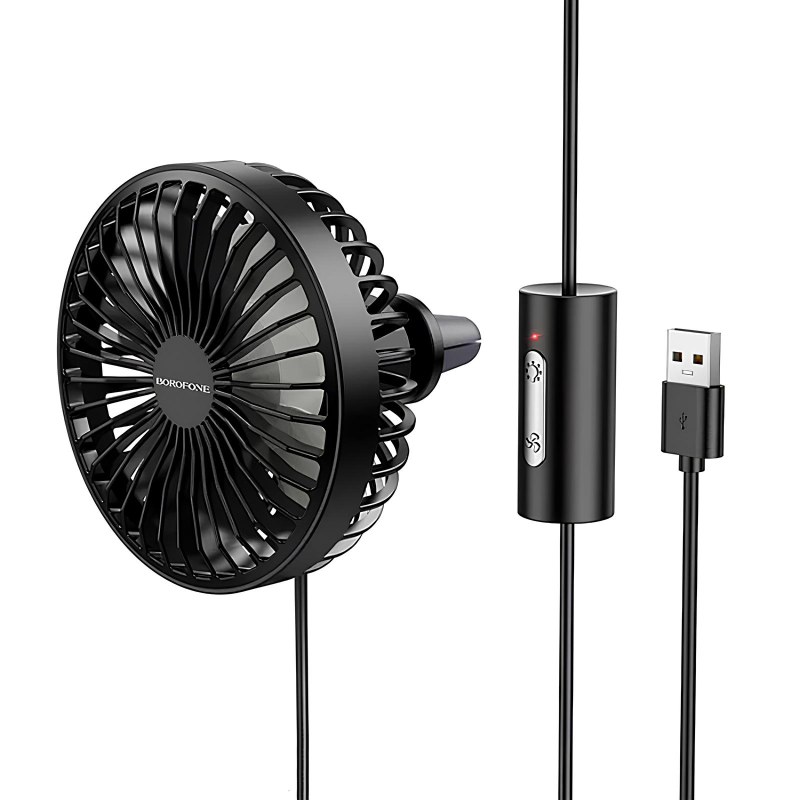 Вентилятор автомобильный Borofone DBF11 three speed (USB-A) на картинке №2