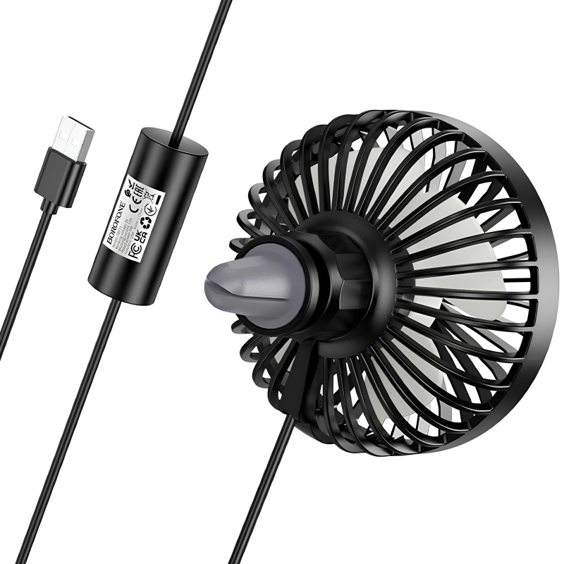 Вентилятор автомобильный Borofone DBF11 three speed (USB-A) на картинке №3