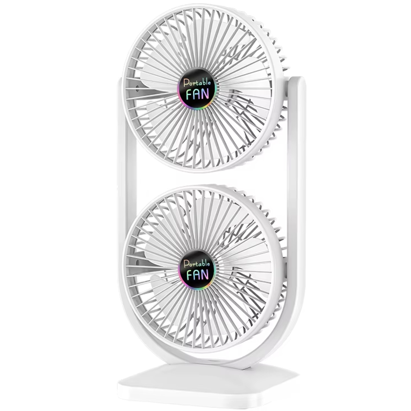 Уцінка Настільний вентилятор S30 Dual-Fan 3000mAh, Пошкоджена упаковка / White, купити оптом з доставкою