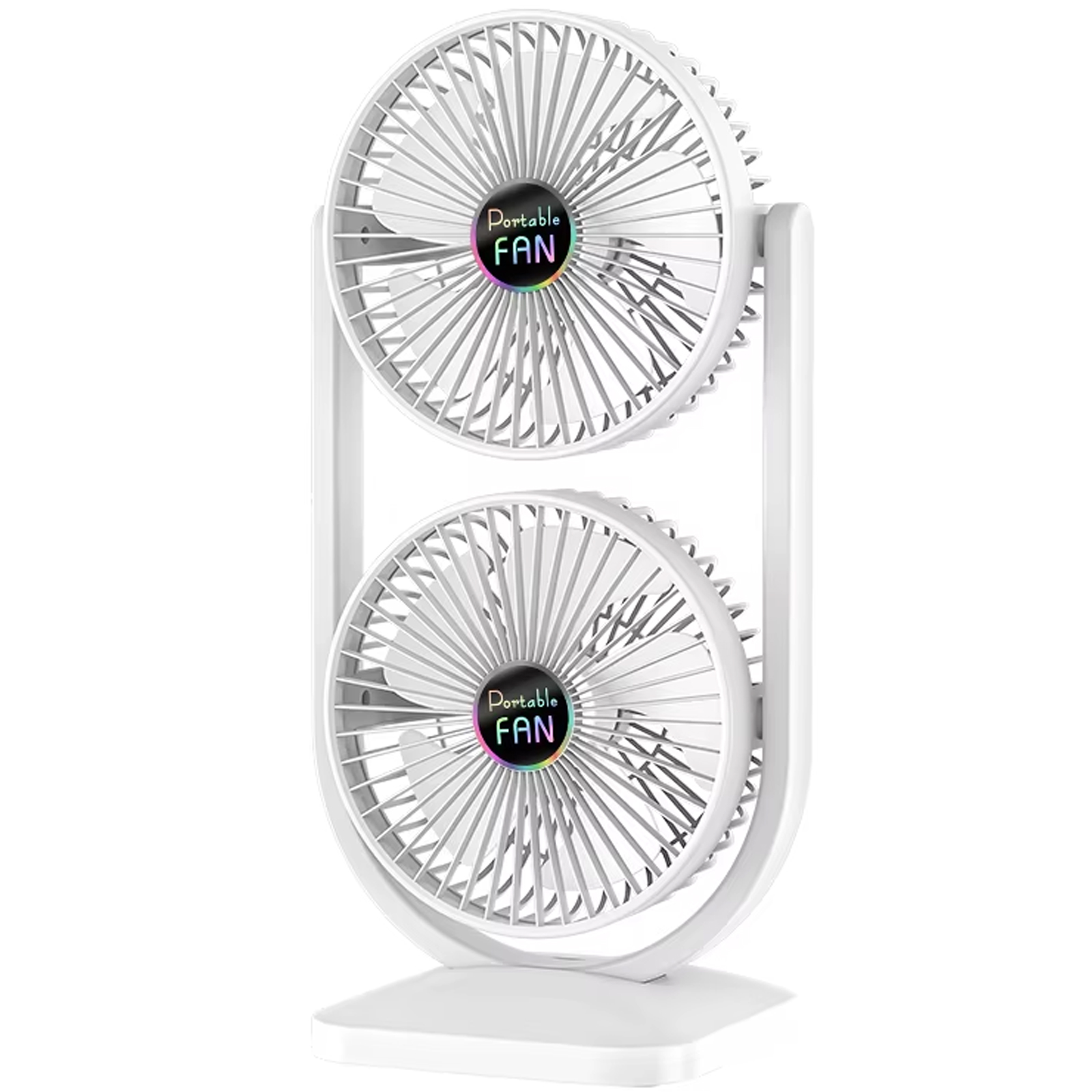Уцінка Настільний вентилятор S30 Dual-Fan 3000mAh, Пошкоджена упаковка / White, купити оптом з доставкою