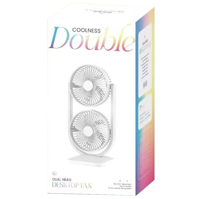 Уцінка Настільний вентилятор S30 Dual-Fan 3000mAh, Пошкоджена упаковка / White 3, купити оптом з доставкою