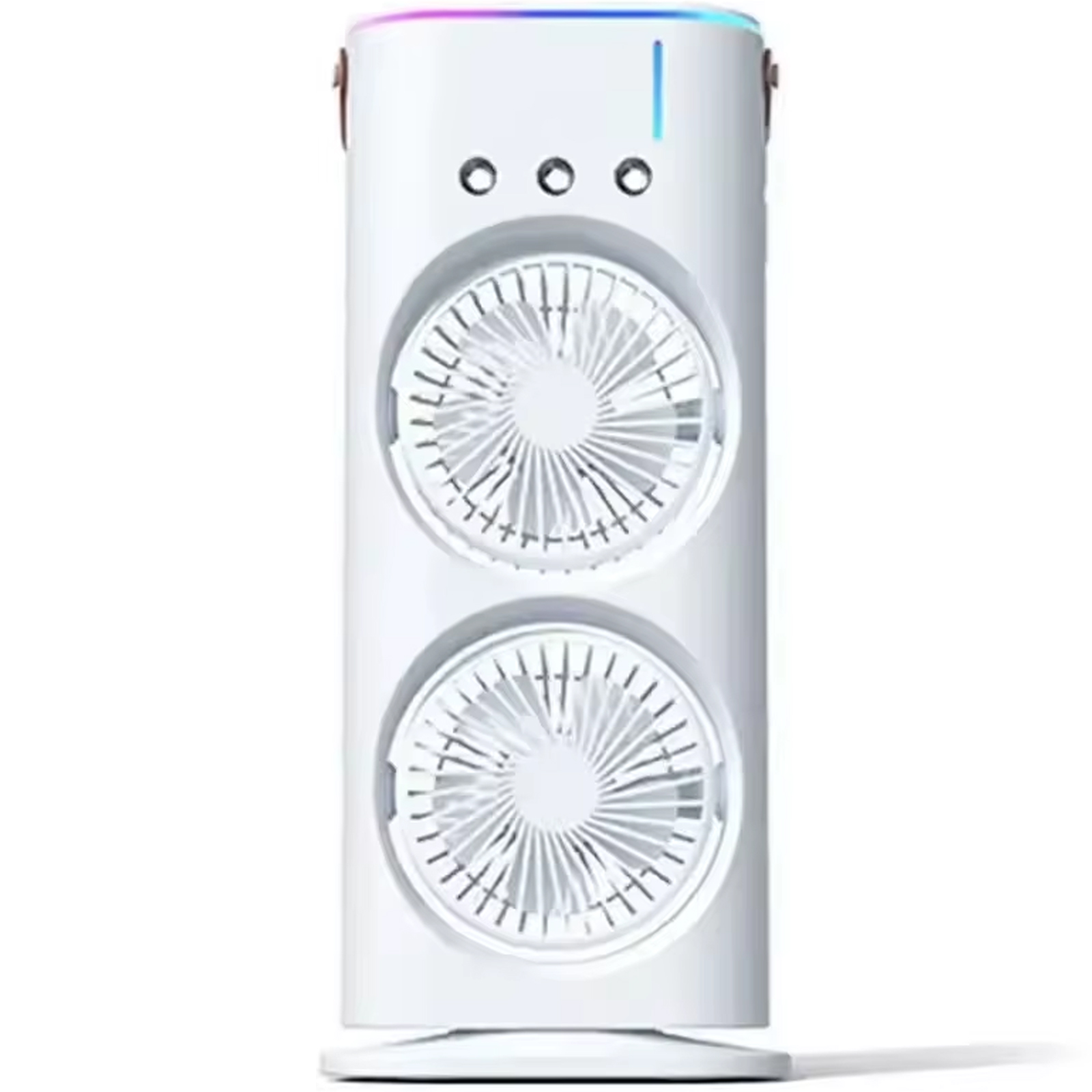 Уценка Настольный вентилятор F12 Spray Dual-Fan 2in1 с водяным охлаждением 1800mAh, Мятая упаковка / White, купить оптом с доставкой