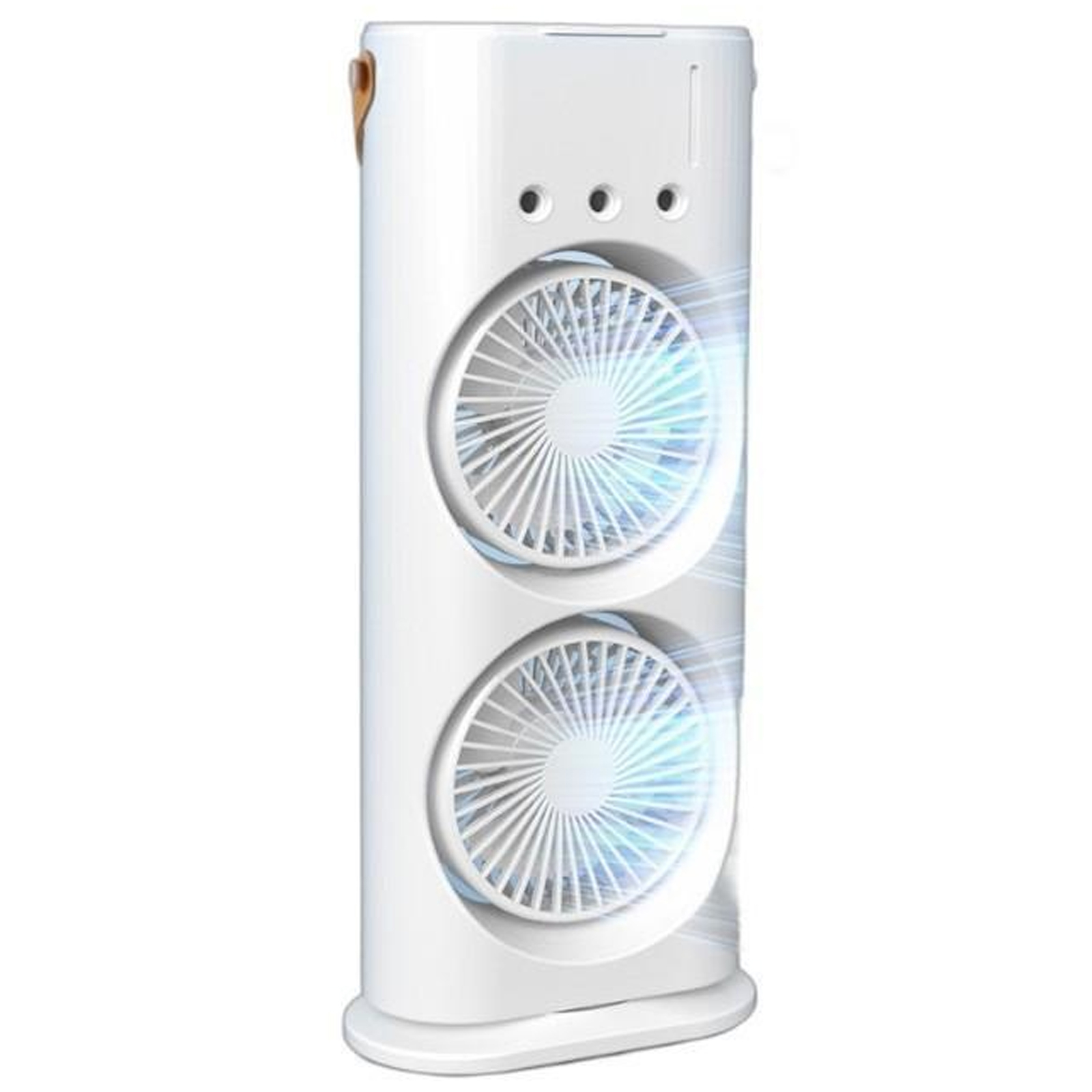 Уценка Настольный вентилятор F12 Spray Dual-Fan 2in1 с водяным охлаждением 1800mAh, Мятая упаковка / White 1, купить оптом с доставкой