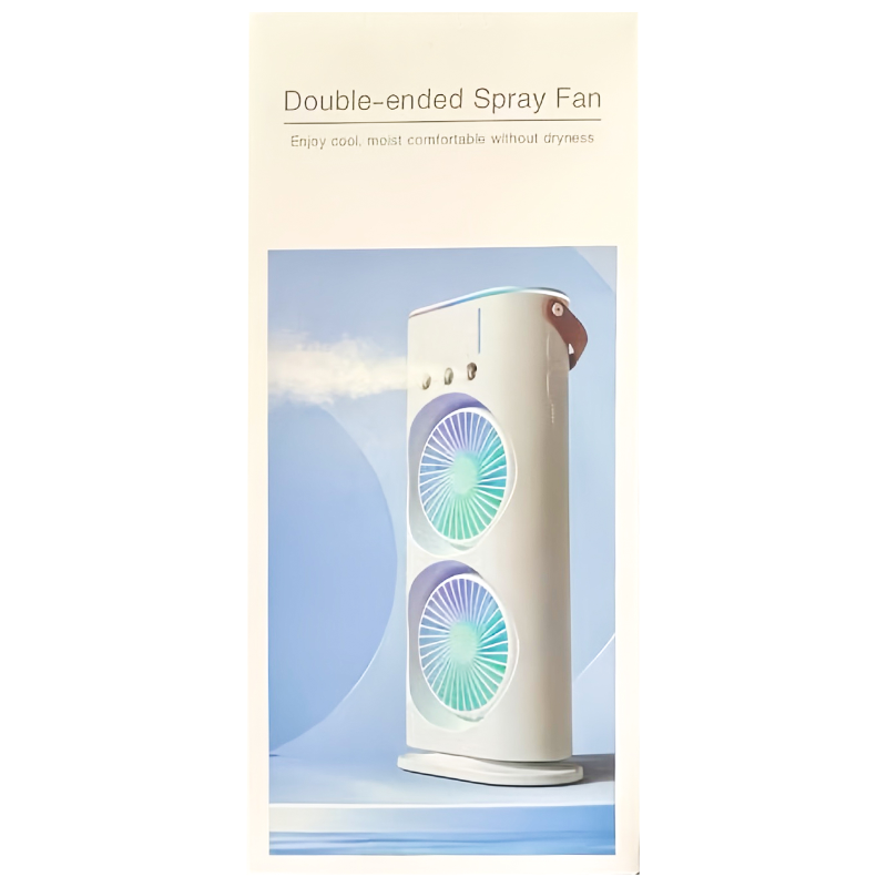 Уценка Настольный вентилятор F12 Spray Dual-Fan 2in1 с водяным охлаждением 1800mAh, Мятая упаковка / White 4, купить оптом с доставкой