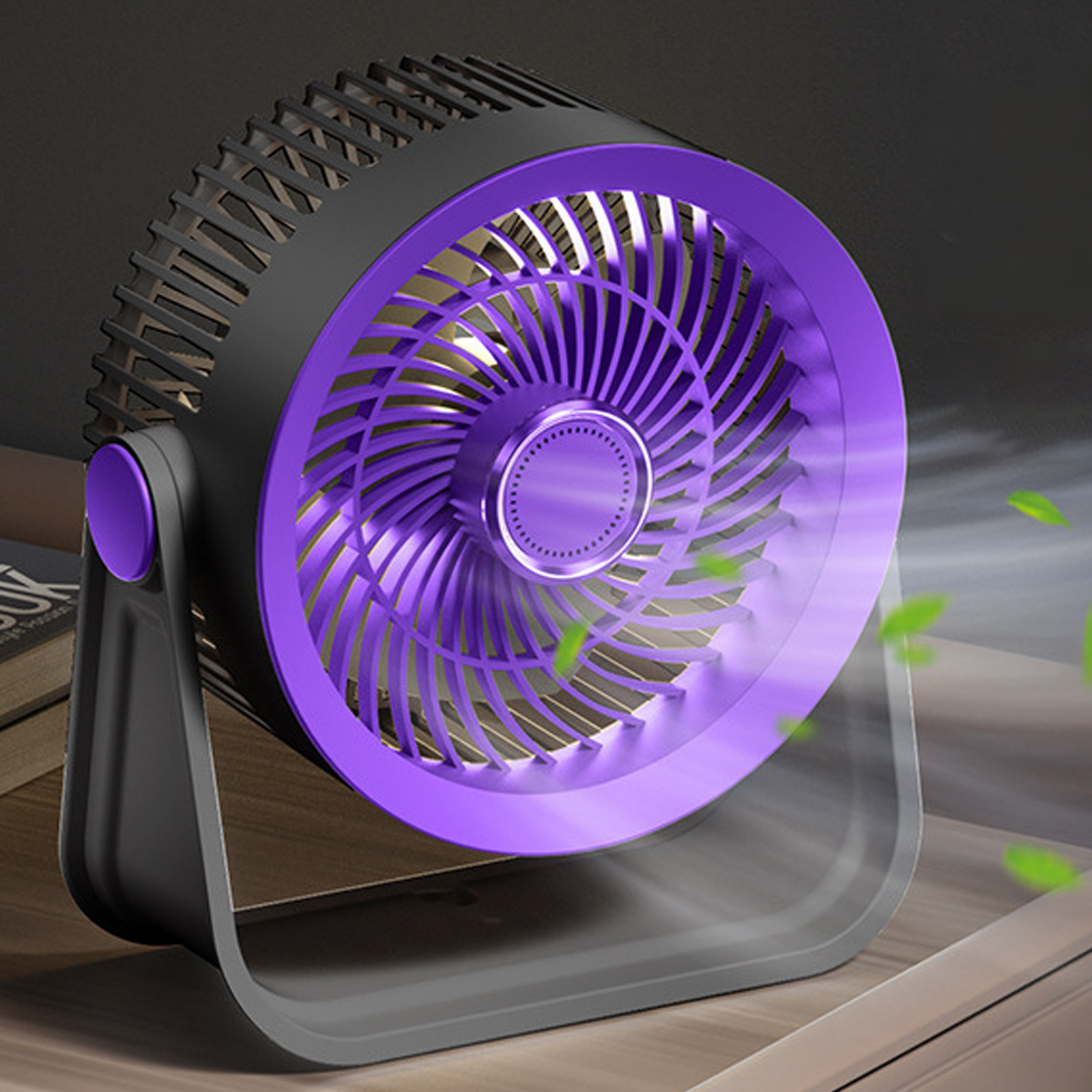 Уценка Портативный вентилятор S35 Built-in aromatherapy/mosquito repellent box 2400mAh, Мятая упаковка / Black / Purple 1, купить оптом с доставкой