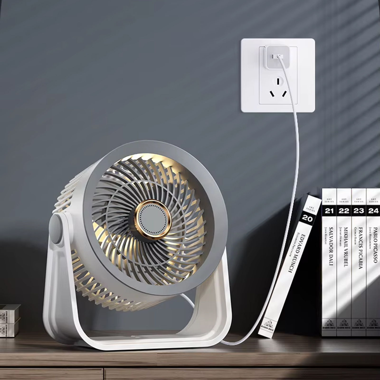 Уценка Портативный вентилятор S35 Built-in aromatherapy/mosquito repellent box 2400mAh, Мятая упаковка / White / Gray 3, купить оптом с доставкой