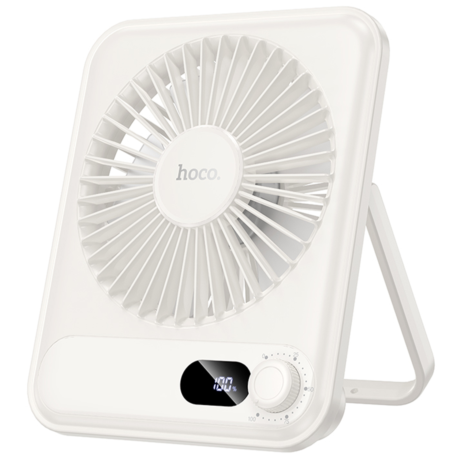 Уценка Портативный вентилятор Hoco HX607 handheld folding fan 2000 mAh, Вскрытая упаковка / White, купить оптом с доставкой