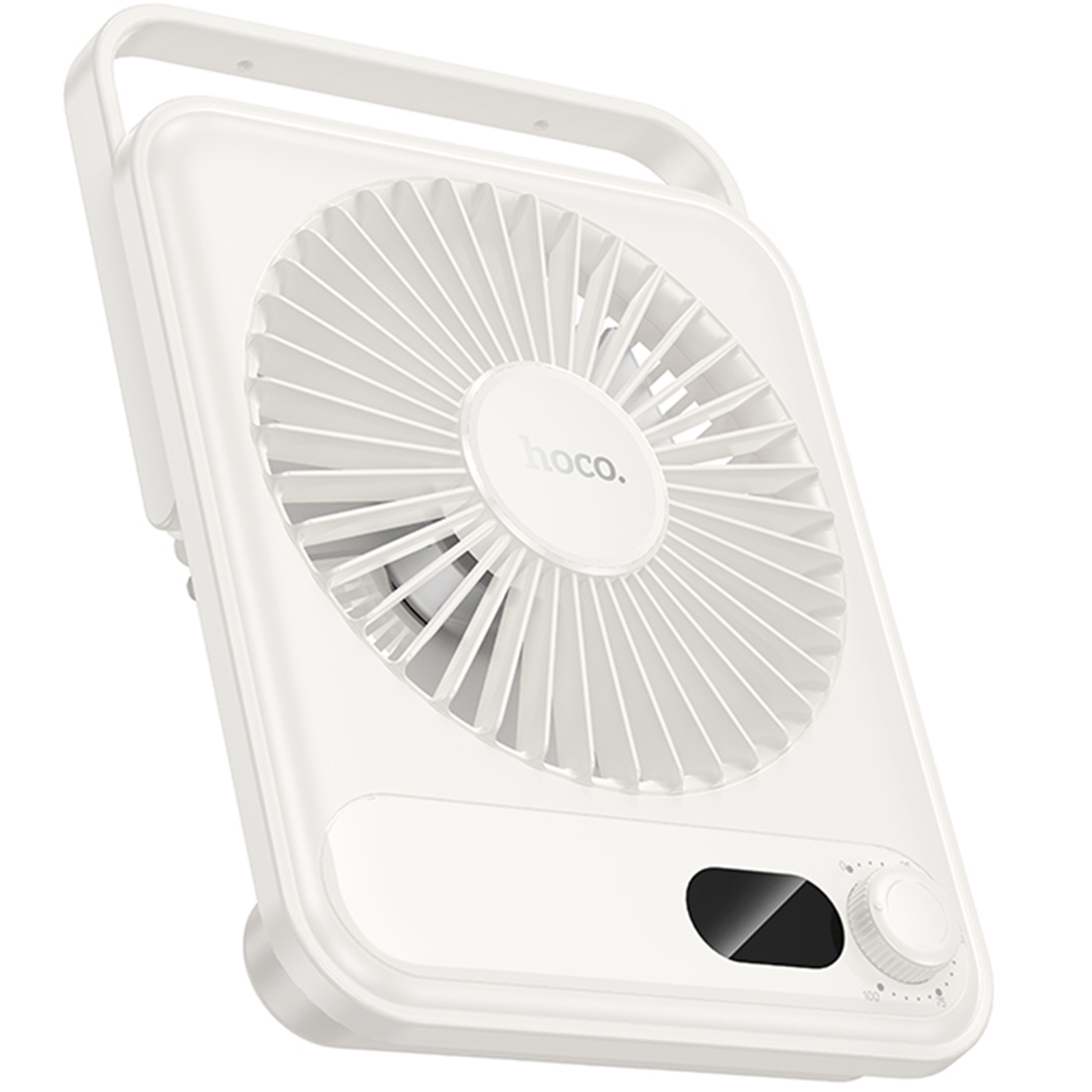 Уценка Портативный вентилятор Hoco HX607 handheld folding fan 2000 mAh, Вскрытая упаковка / White 1, купить оптом с доставкой