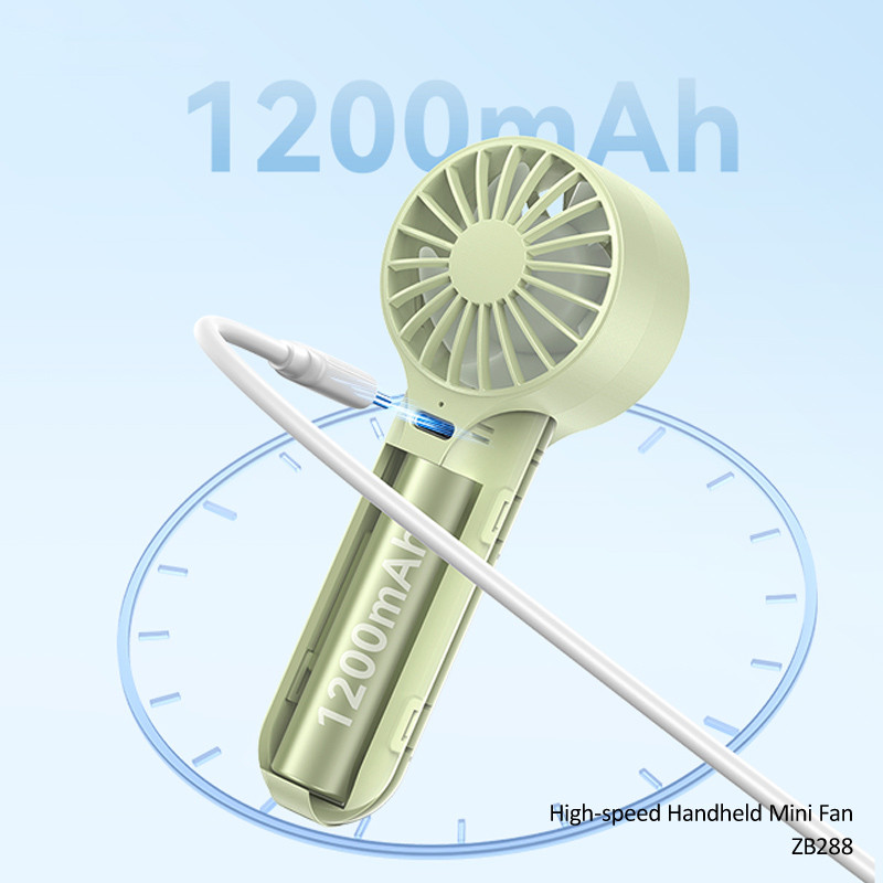 Портативный вентилятор Usams ZB288 Handheld mini fan 1200 mAh на картинке №5