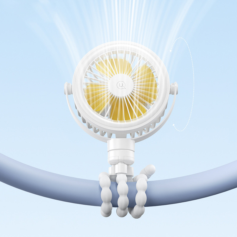 Портативный вентилятор Usams ZB289 Baby Stroller fan 2000mAh на картинке №3