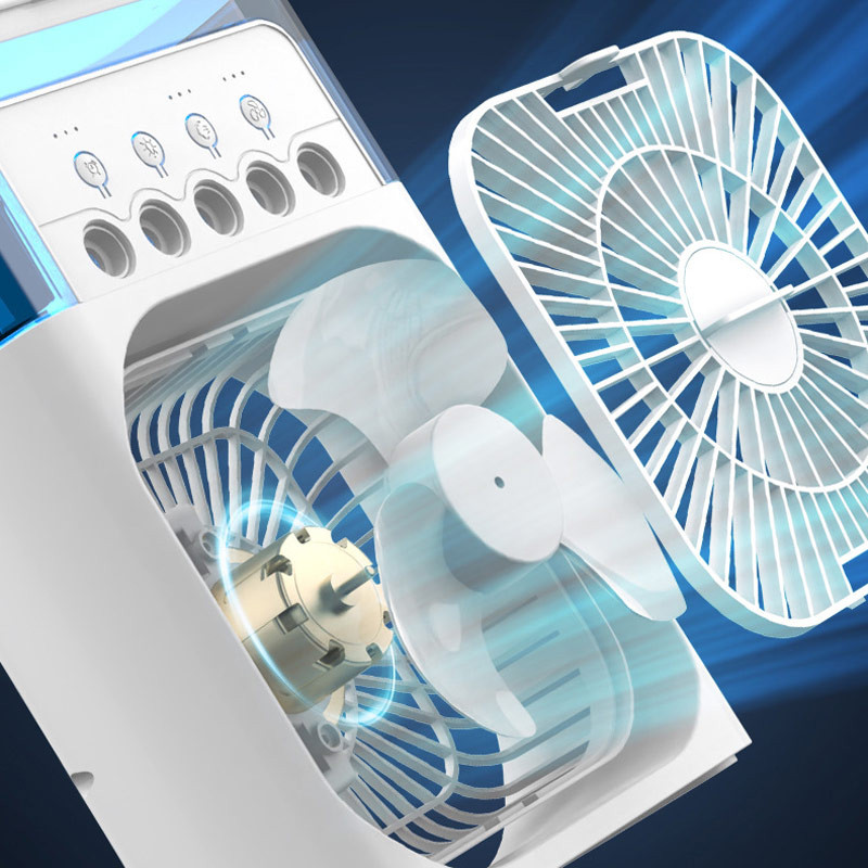 Настільний вентилятор Spray Fan-B 2in1 з регулюванням кута нахилу і водяним охолодженням на малюнкі №3