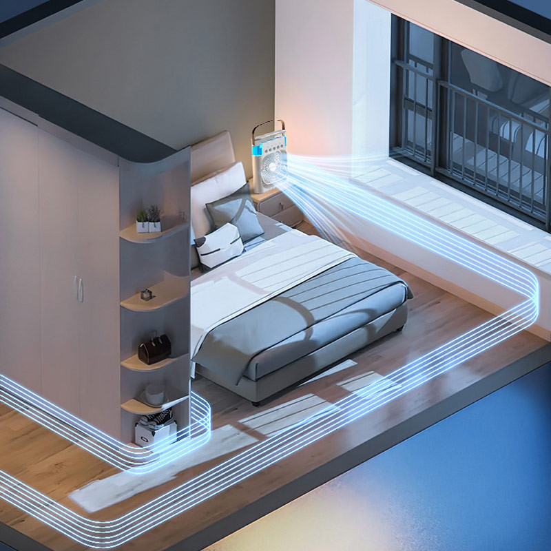 Настільний вентилятор Spray Fan-B 2in1 з регулюванням кута нахилу і водяним охолодженням на малюнкі №4