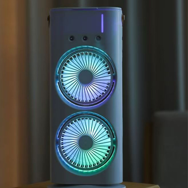 Настільний подвійний вентилятор Spray Fan 2in1 з водяним охолодженням 4000 mAh на малюнкі №6