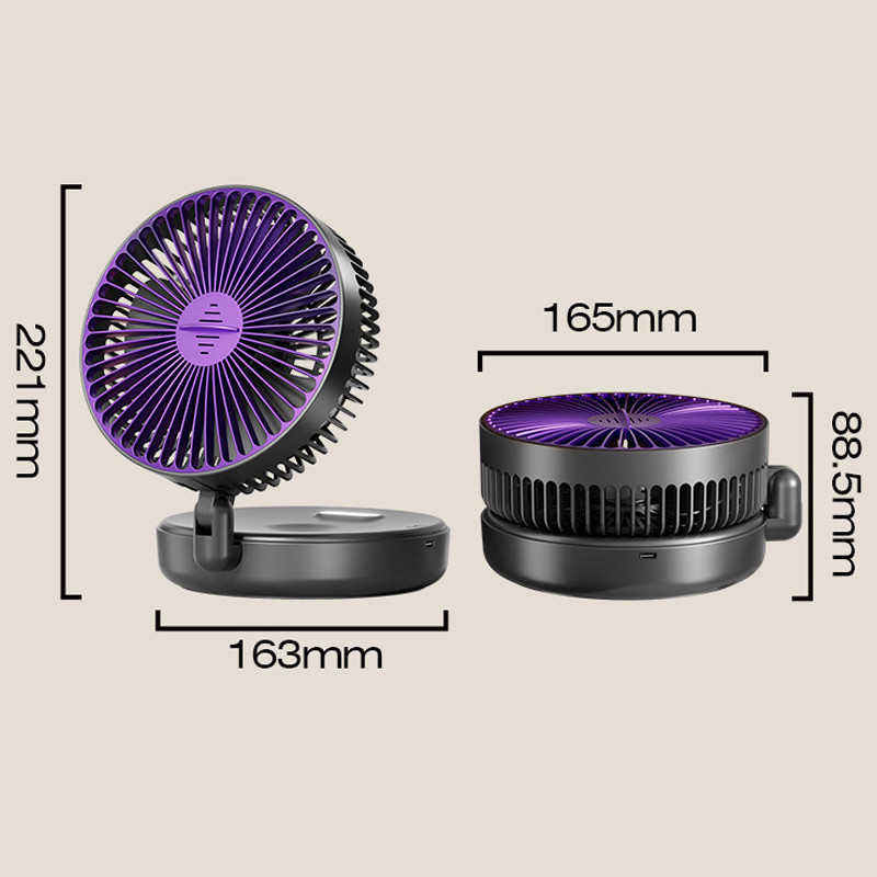 Портативный вентилятор Folding Light Fan 3in1 5000mAh на картинке №7