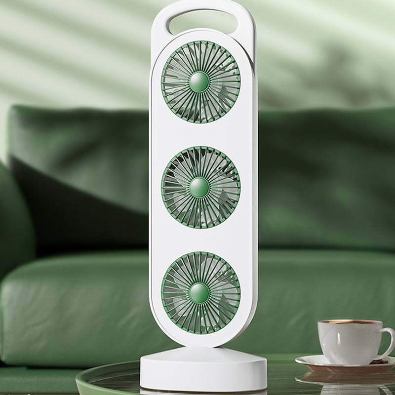 Настольный вентилятор Three Head Fan 1200 mAh, Green 1, купить оптом с доставкой