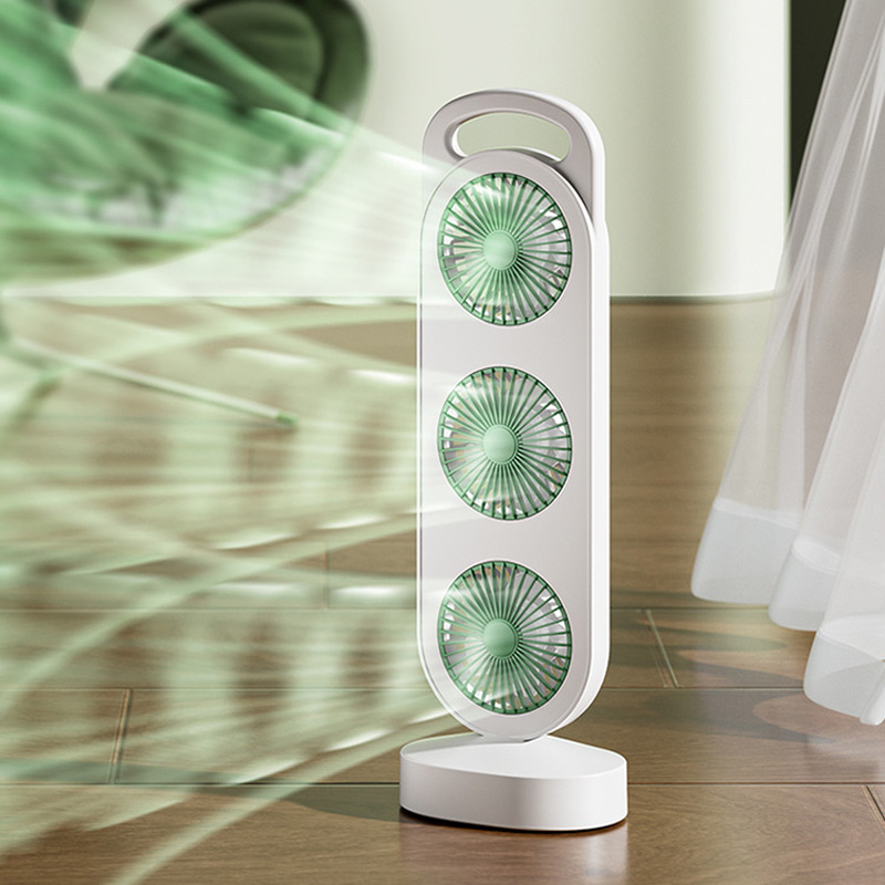 Настольный вентилятор Three Head Fan 1200 mAh, Green 2, купить оптом с доставкой