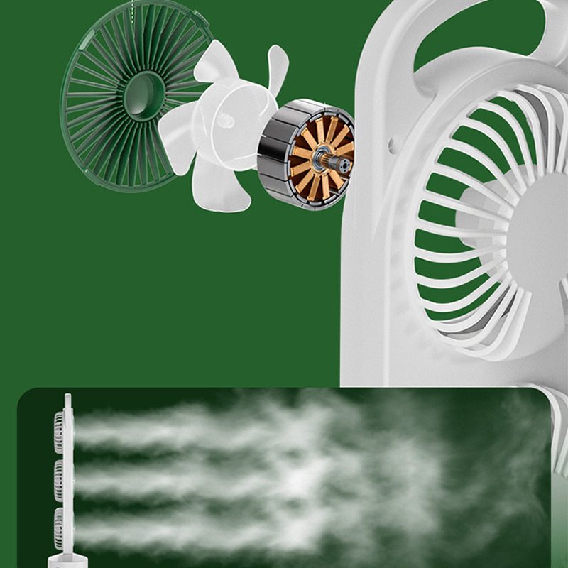 Настольный вентилятор Three Head Fan 1200 mAh, Green 3, купить оптом с доставкой
