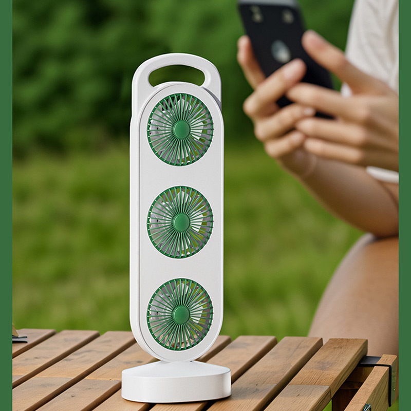 Настольный вентилятор Three Head Fan 1200 mAh, Green 7, купить оптом с доставкой