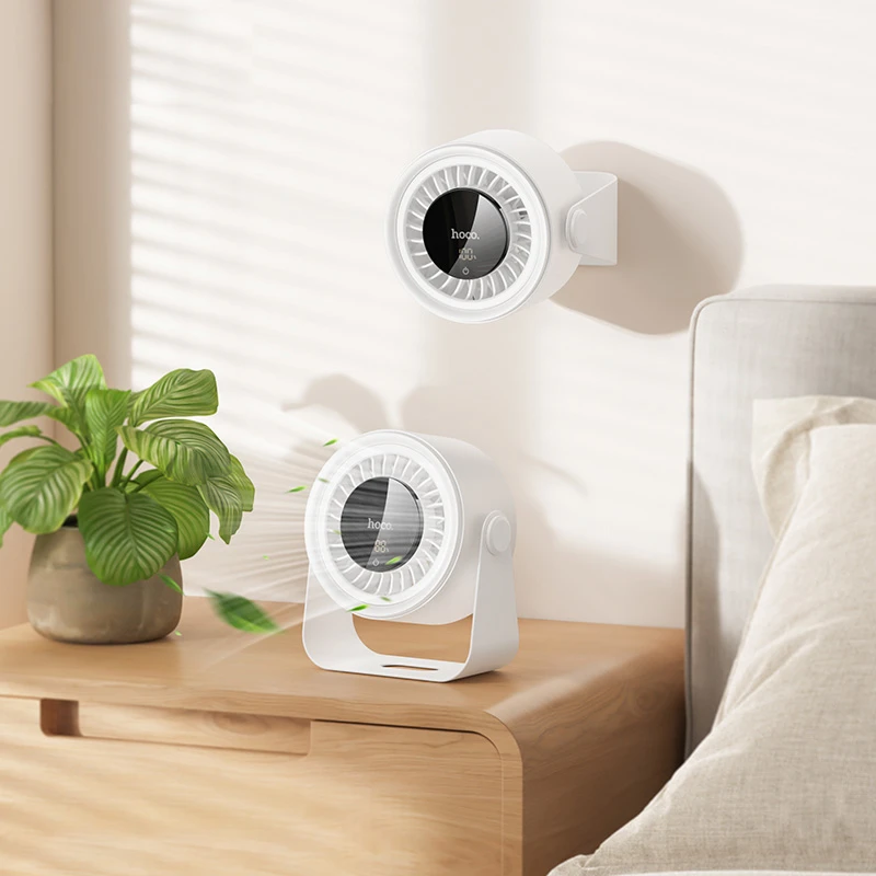 Настольный вентилятор Hoco HX66 desktop circulating fan 3000 mAh, White 7, купить оптом с доставкой