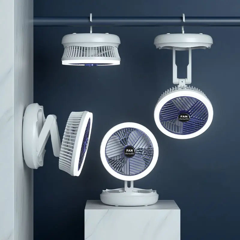 Настільний складний вентилятор Folding Fan 2in1 with Night Light на малюнкі №3