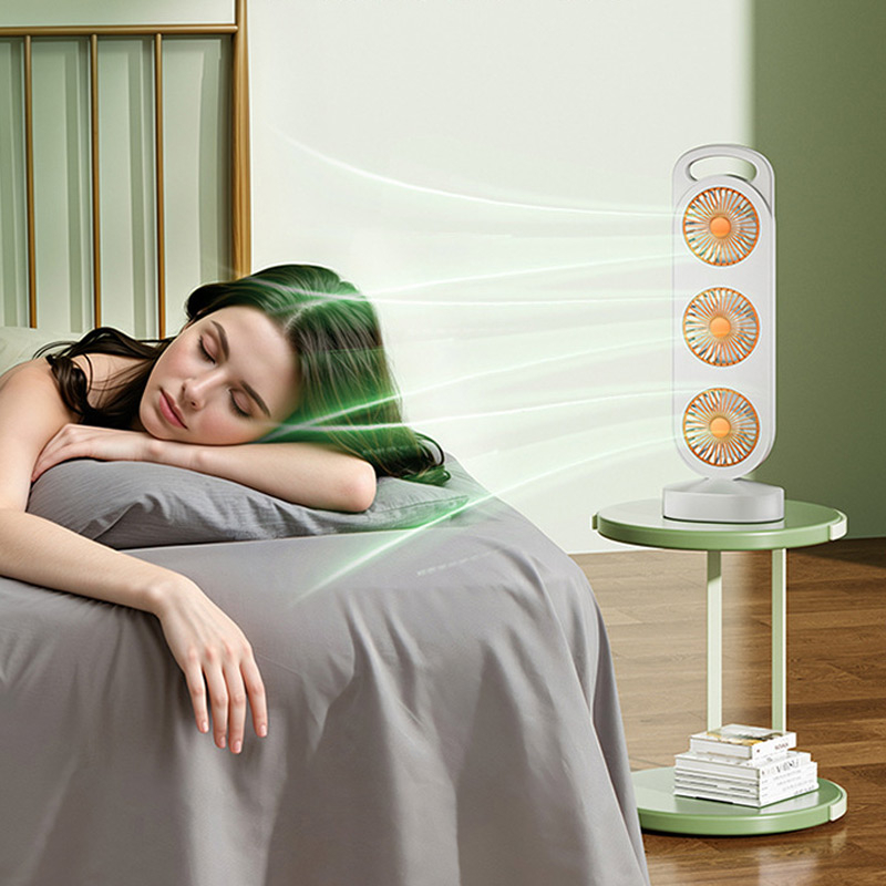 Настольный вентилятор Three Head Fan 1200 mAh на картинке №2