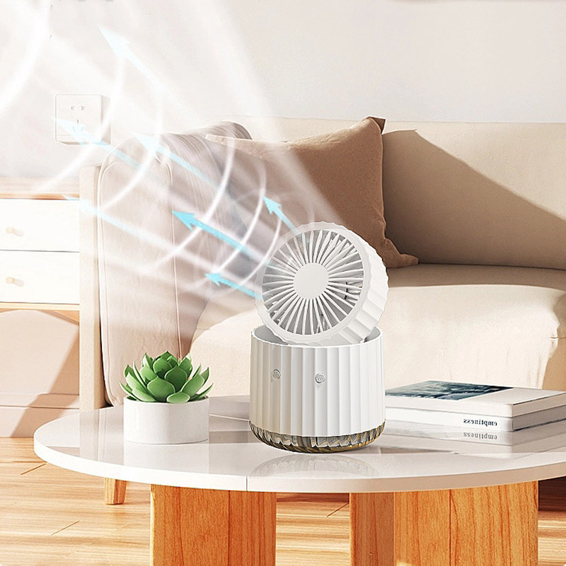 Уценка Настольный вентилятор Rapid Cooling 3in1 с водяным охлаждением и подсветкой 1200 mAh, Мятая упаковка / White 5, купить оптом с доставкой